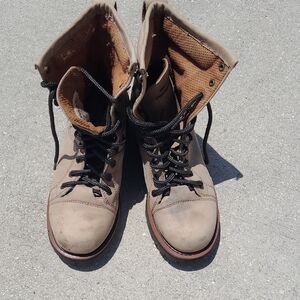 Tan Lace-Up Boots